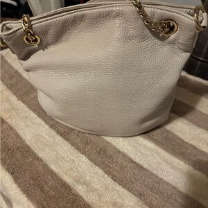 Michael Kors Cream Leather Shoulder Bag